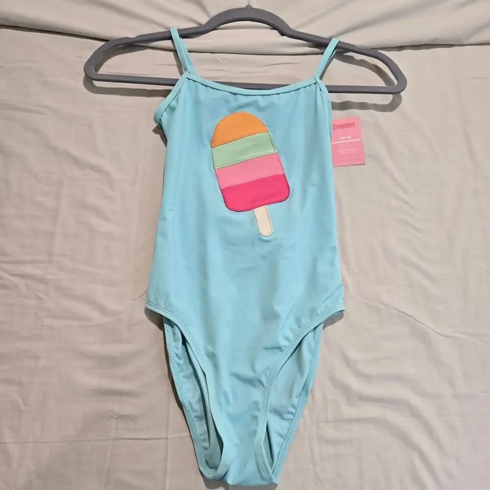 NWT Gymboree Popsicle Party 1 pc Swimsuit UPF 50+ Sunscreen Girls Sz 10